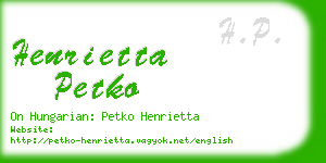 henrietta petko business card